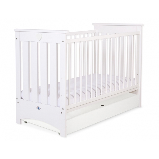 Spjälsäng 120x60cm white med lådor STANDARD