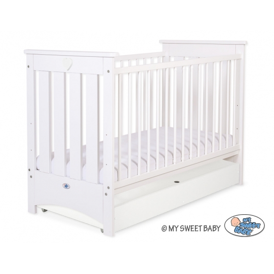 Spjälsäng 120x60cm white med lådor STANDARD