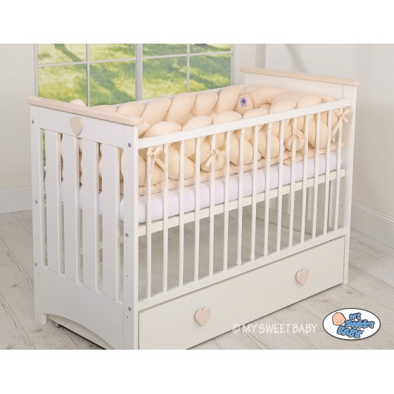 Spjälsängsskydd Fläta XXL- 360 cm beige
