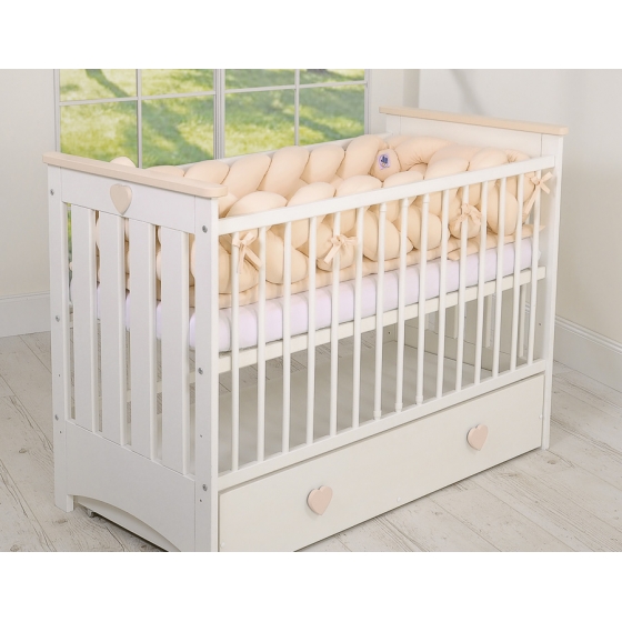 Spjälsängsskydd Fläta XXL- 360 cm beige