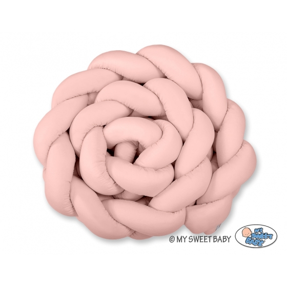 Spjälsängsskydd Fläta XXL- 360 cm pastel rosa