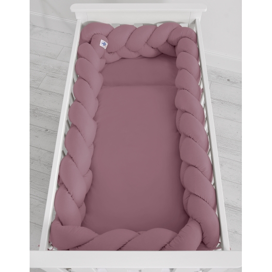 Spjälsängsskydd Flätad XXL- 360 cm Pastellviolett