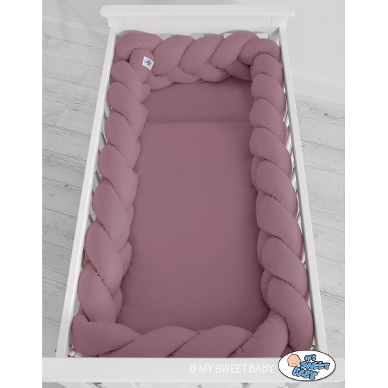 Spjälsängsskydd Flätad XXL- 360 cm Pastellviolett