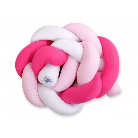 Spjälsängsskydd Knot White Fuchsia Pink