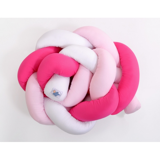 Spjälsängsskydd Knot White Fuchsia Pink