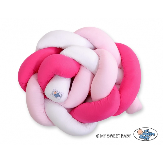 Spjälsängsskydd Knot White Fuchsia Pink