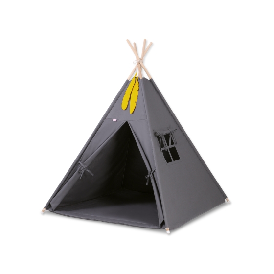 Tipi tält med matta barnrum antracit