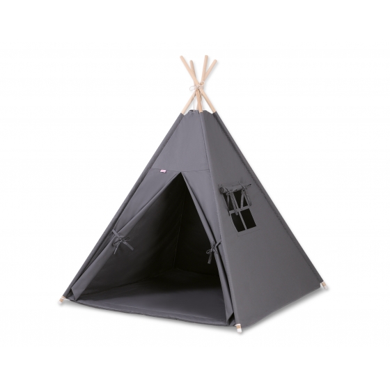 Antracit tipi tält med matta