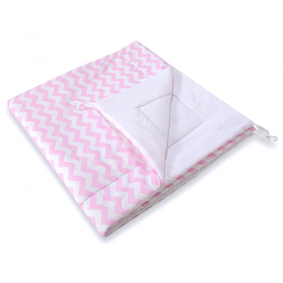 Tipi Lektält med lekmatta och dekorfjädrar-Chevron rosa
