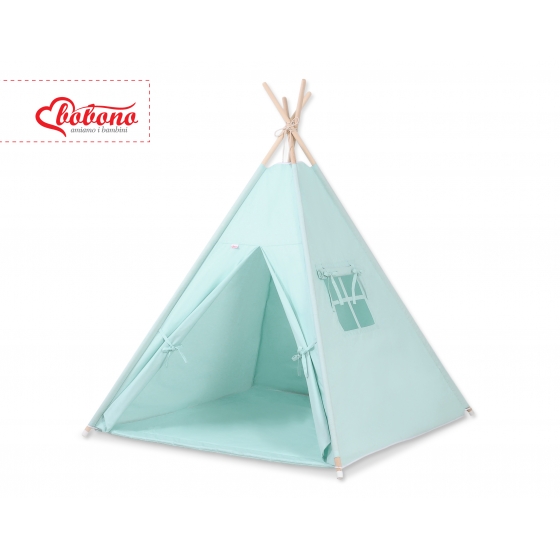 Tipi Lektält med lekmatta och dekorfjädrar- mynta