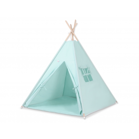 Tipi Lektält med lekmatta och dekorfjädrar- mynta