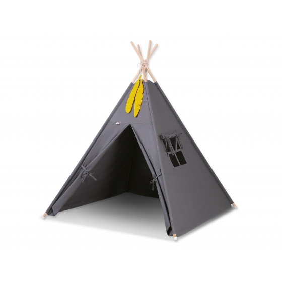 Tipi lektält och dekorfjädrar Antracit