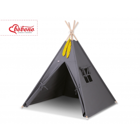 Tipi lektält och dekorfjädrar Antracit