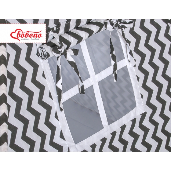 Tipi lektält och dekorfjädrar Chevron black