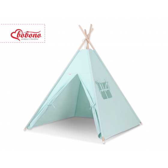 Tipi lektält och dekorfjädrar mynta