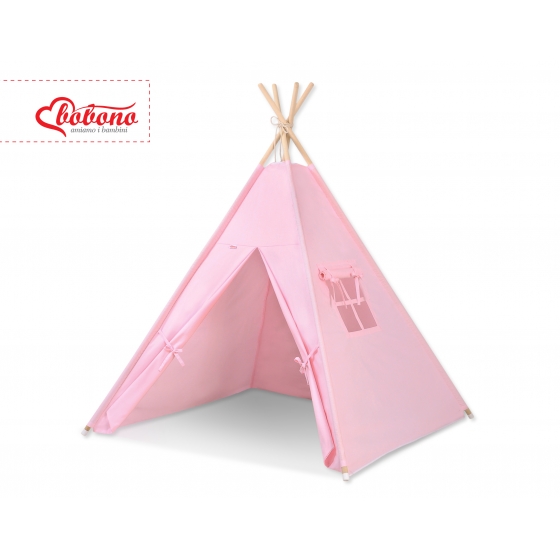 Tipi lektält och dekorfjädrar rosa