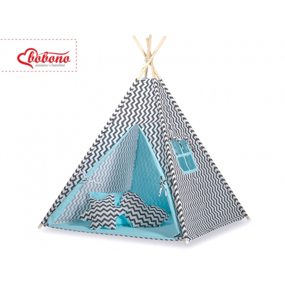 Tipi-tält Chevron Svart/blå