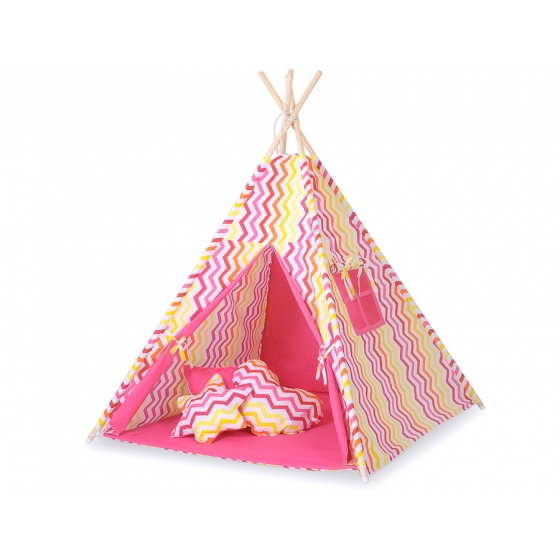 Tipitält Chevron pink-yellow