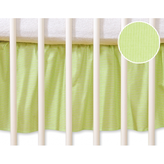 Volang / sängkappa till Babysäng 120x60cm- hjärtan green ränder