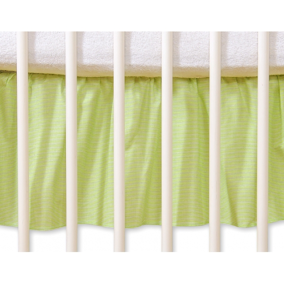 Volang / sängkappa till Babysäng 140x70cm- hjärtan green ränder